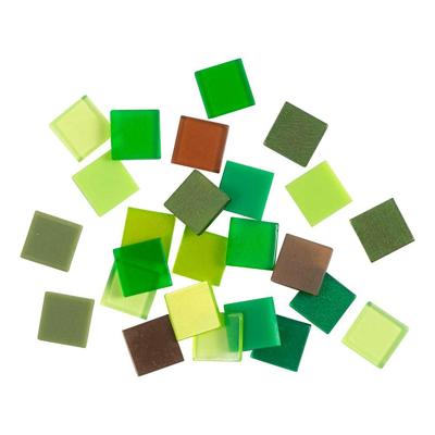 Creativ Company Mini mozaiek, afm 10x10 mm, dikte 2 mm, groen glitter, 25 gr/ 1 doos