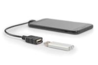 Digitus USB 2.0 Adapter [1x Micro-USB 2.0 B stekker - 1x USB 2.0 bus A] AK-300313-002-S 15.00 cm Rond, Afgeschermd (dubbel), Met OTG-functie - thumbnail
