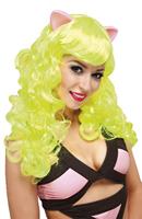 Meowy pruik geel met oortjes - thumbnail