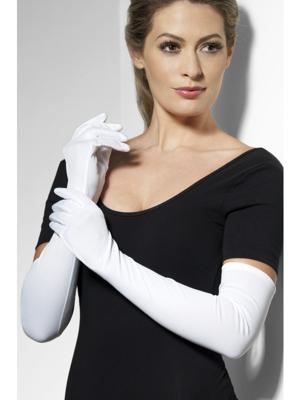 Handschoenen lang wit 52cm