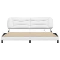 Bedframe met LED zonder matras "Hvar" kunstleer wit 200x200 cm - thumbnail