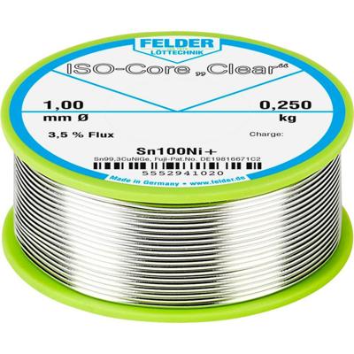 Felder ISO-Core Clear Sn100Ni+ Soldeertin Spoel Sn99,25Cu0,7Ni0,05 0.5 mm Felder ISO-Core Clear Sn100Ni+ Soldeertin Spoel Sn99,25Cu0,7Ni0,05 0.5 mm