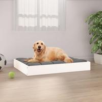 VidaXL Hondenmand 71,5x54x9 cm massief grenenhout wit - thumbnail