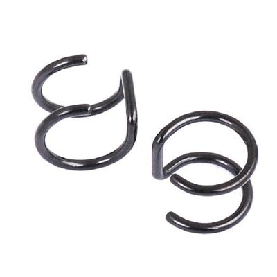 3 stuks punk rock ear clip Hollow out U vorm oorbellen neus clip (zwart)