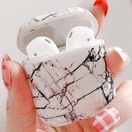 AirPods 1/2 hoesje Marble series - hard case - Marble wit - Schokbestendig - thumbnail