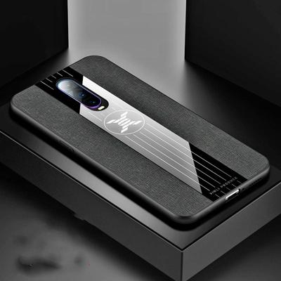 Voor OPPO R17 PRO XINLI stiksels doek Textue schokbestendig TPU beschermhoes (zwart)