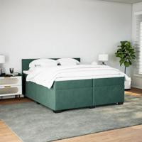 Boxspring met matras fluweel donkergroen 200x200 cm - thumbnail