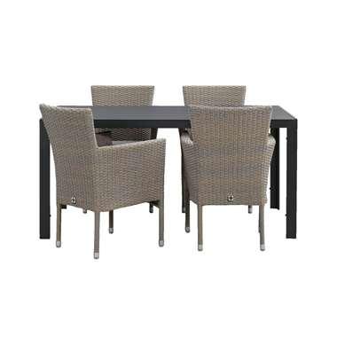 Le Sud tuinset stapelstoel Verona Savoie - grijs - 5-delig