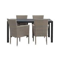 Le Sud tuinset stapelstoel Verona Savoie - grijs - 5-delig - thumbnail