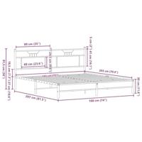 Bedframe zonder matras bewerkt hout bruin eikenkleur 183x203 cm - thumbnail