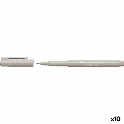 Permanente markeerstift Faber-Castell Broadpen Pastel Grijs (10 Stuks)
