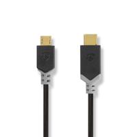 Kabel USB 2.0 | Type-C male - Micro-B male | 1,0 m | Antraciet - thumbnail