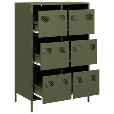 Hoge kast 68x39x101,5 cm staal olijfgroen Hoge kast 68x39x101,5 cm staal olijfgroen