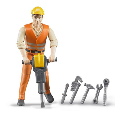 Bruder Bouwvakker met accessoires 1:16