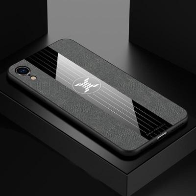 Voor iPhone XR XINLI stiksels doek Textue schokbestendig TPU beschermhoes (grijs)