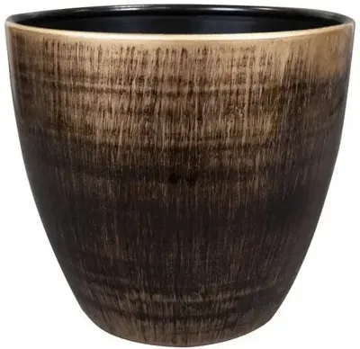 TS Collection bloempot alisa kunststof, metaal 29x27cm goud