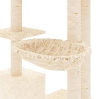Kattenmeubel met sisal krabpalen 142 cm crmekleurig - thumbnail