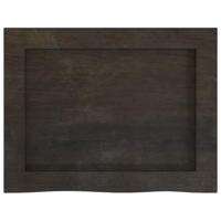 Wastafelblad 40x30x(2-4) cm behandeld massief hout donkerbruin - thumbnail