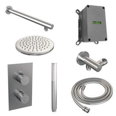 Brushed Edition thermostatische inbouw regendouche 3-weg SET | 25cm douchekop | RVS geborsteld PVD