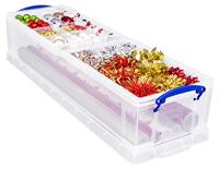 Really Useful Box opbergdoos 22 liter met 2 dividers, transparant - thumbnail