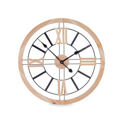 Muurklok Gift Decor Zwart Hout Metaal Hout MDF 60 x 60 x 4,5 cm (4 Stuks)