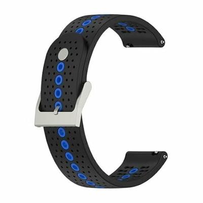 Garmin Forerunner 970 / 570 (47mm) / 255 - Dot Pattern bandje - Zwart met blauw Garmin Forerunner 970 / 570 (47mm) / 255 - Dot Pattern bandje - Zwart met blauw