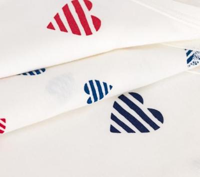Set van 3 gekruiste body's van katoen voor baby's met gestreepte hartjes en lange mouwen PETIT BATEAU wit