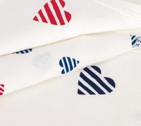 Set van 3 gekruiste body's van katoen voor baby's met gestreepte hartjes en lange mouwen PETIT BATEAU wit - thumbnail