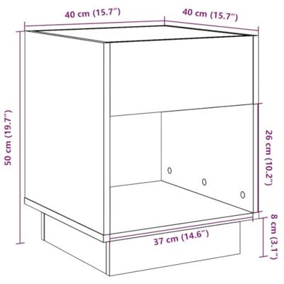 Nachtkastje met Infinity LED 40x40x50 cm sonoma eikenkleurig