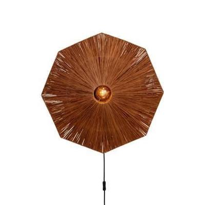 GOOD&MOJO Wandlamp 'Panama' Raffia, 65cm, kleur Bruin