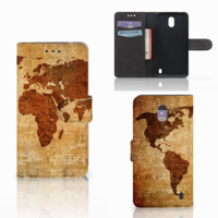 Nokia 2 | Flip Cover | Wereldkaart - thumbnail
