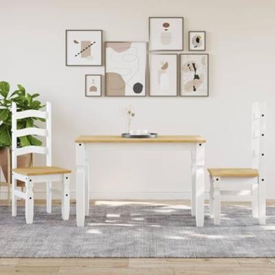 Eettafel Corona 112x60x75 cm massief grenenhout wit