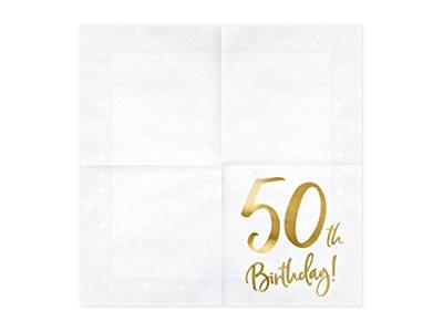 Servetten 50th Birthday Goud - 20 Stuks