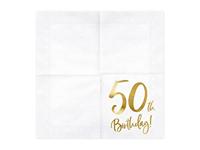 Servetten 50th Birthday Goud - 20 Stuks - thumbnail