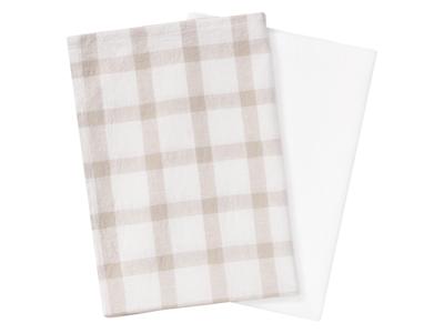 LIVARNO home 2 Keukendoeken 50 x 70 cm (geruit beige/wit) LIVARNO home 2 Keukendoeken 50 x 70 cm (geruit beige/wit)