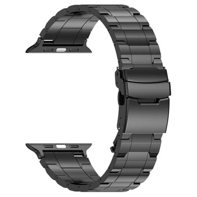 Titanium Premium Link bandje - Zwart - Geschikt voor Apple Watch 38mm / 40mm / 41mm / 42mm