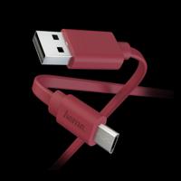 Hama Oplaad-/gegevenskabel Flat USB-A - Micro-USB 1 M Rood - thumbnail