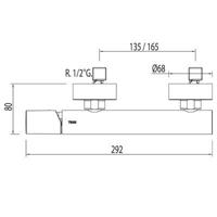 Douchekraan Tres Max | Opbouw | Mengkraan | 1-weg | hoh 15 cm | 1-knop | Rond | Chroom - thumbnail