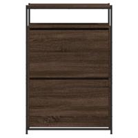 Schoenenkast 75x34x112 cm bewerkt hout bruineikenkleurig - thumbnail