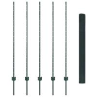 VidaXL Hek met paal groen 1,4 x 10 m staal en pvc - thumbnail