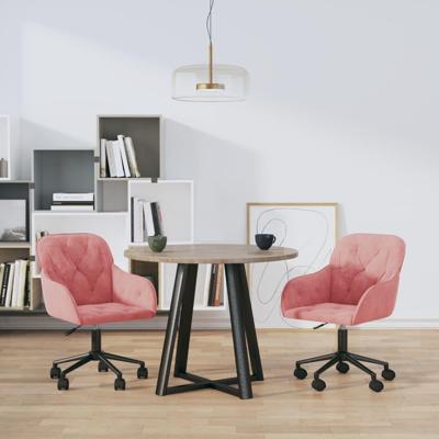Eetkamerstoelen draaibaar 2 st fluweel roze