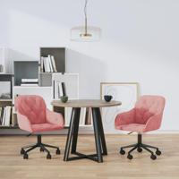 Eetkamerstoelen draaibaar 2 st fluweel roze - thumbnail