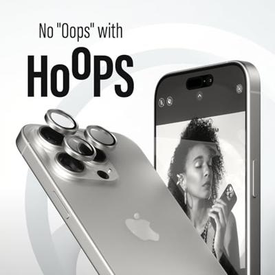 PanzerGlass™ Hoops camera lensbeschermer voor Apple iPhone 15 Pro | Pro Max - bescherming met stijl, schokbestendig glas, wit