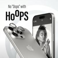 PanzerGlass™ Hoops camera lensbeschermer voor Apple iPhone 15 Pro | Pro Max - bescherming met stijl, schokbestendig glas, wit - thumbnail