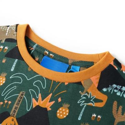 Kinderpyjama met lange mouwen dinosaurusprint 116 donkergroen Kinderpyjama met lange mouwen dinosaurusprint 116 donkergroen
