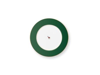 Pip Studio Dinerbord Love Birds Donkergroen 26.5cm - thumbnail