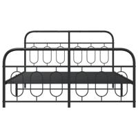 Bedframe met hoofd- en voeteneinde metaal zwart 140x190 cm - thumbnail