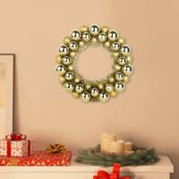 Kerstbal Kransen 2 pcs Goud 33 x 33 x 7 cm Polystyreen - thumbnail