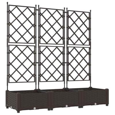 VidaXL Tuin bloempot 3 pcs bruin 120 x 40 x 125,5 cm staal VidaXL Tuin bloempot 3 pcs bruin 120 x 40 x 125,5 cm staal