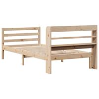 Bedframe met hoofdbord massief grenenhout 90x190 cm - thumbnail